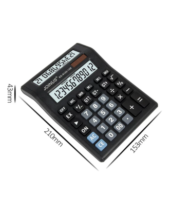 Large Dual Double DISPLAY solar CALCULATOR EASY PRESS