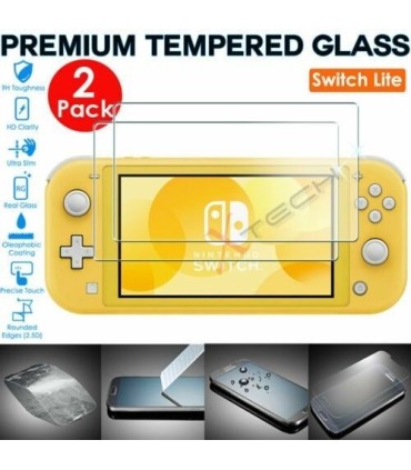 2 Pack Nintendo Switch Lite Console Tempered Glass  Screen Protector