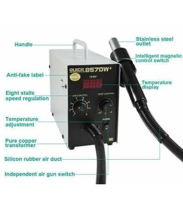 QUICK 857DW+ 580W SMD Soldering Rework Station