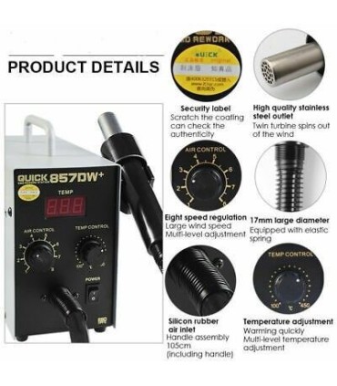 QUICK 857DW+ 580W SMD Soldering Rework Station