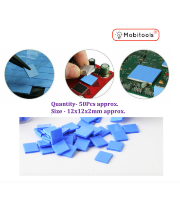 50Pcs 12x12x2mm GPU CPU Heatsink Thermal Conductive Blue Silicone Pads