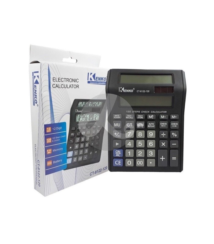 KENKO 12-Digit ct-8122-120 Power Battery/SolarDisplay Double Screen work Office