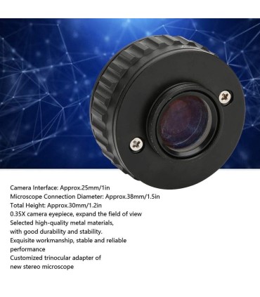 C-Mount Lens 0.35X CTV Adapter for Trinocular Stereo Zoom Microscope