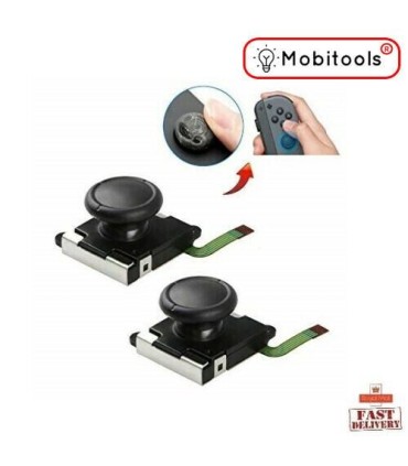 Black Nintendo Switch Console Joystick Thumb Analog Stick 3D Joy-Con X 2
