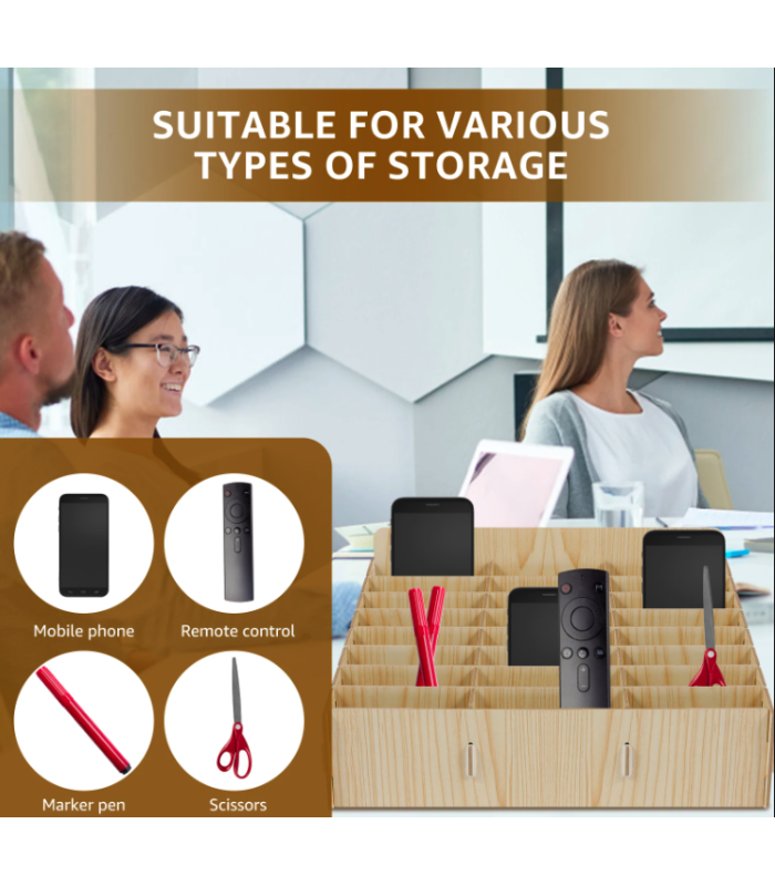 48 slots Mobile Phone Storage Box Compartment Holder Shop Store Display Ply wood Retail