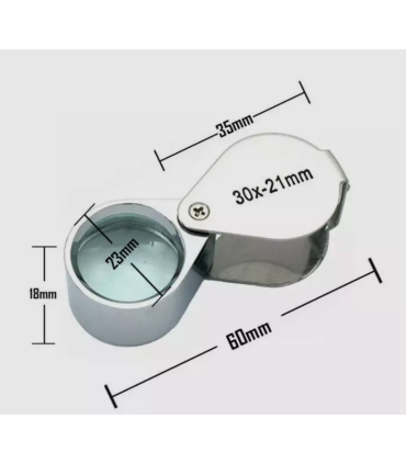 Jewelers Eye Loupe Pocket Magnifier Magnifying Glass Jewelry Diamond 30x21mm