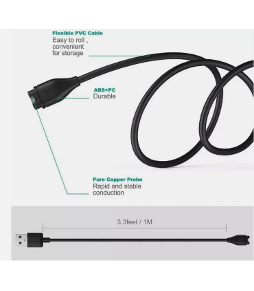 Garmin Fenix 5 5S 5X Plus 6 6S 6X Pro 7 7S 7X Charger USB Charging Cable