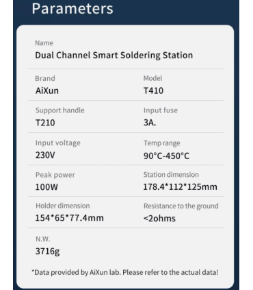 AIXUN T410 Intelligent Solder iron Station T210 Handle 100W with K tip