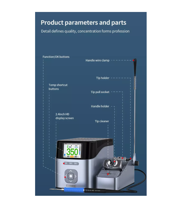 AIXUN T410 Intelligent Solder iron Station T210 Handle 100W with K tip