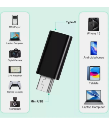 USB C Type-C Female to Mini USB Male Charge Data Sync Adapter Converter OTG