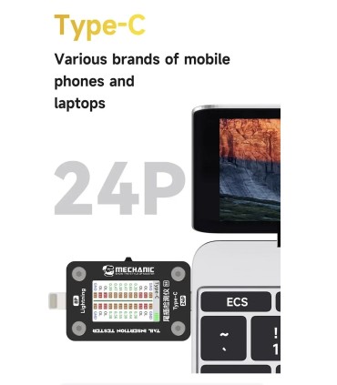 Mechanic T824 SE Mobile Phone Tail Insertion Detector Plug Tester Lightning Type-C