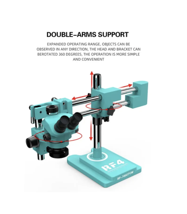 RF4 RF7050TVW Trinocular Stereo Continuous Zoom Industrial Boom Microscope