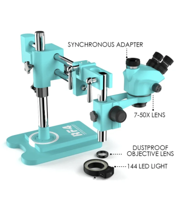 RF4 RF7050TVW Trinocular Stereo Continuous Zoom Industrial Boom Microscope
