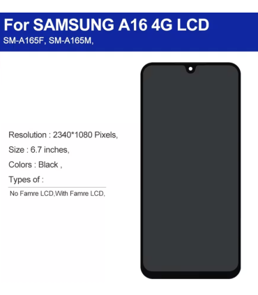 SAMSUNG GALAXY A16 4G SM-A165F SM TFT Screen Display LCD
