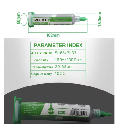 ReLife 183°C RL-403 10cc Low-Melt Leaded Solder Paste