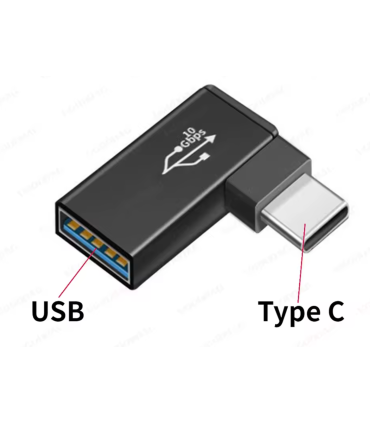 90 Degree USB A To USB C Adapter USB C To USB A Adapter Right Angle