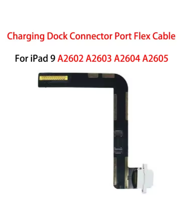 White Apple iPad 9th A2602 Charging Port Connector Flex Cable