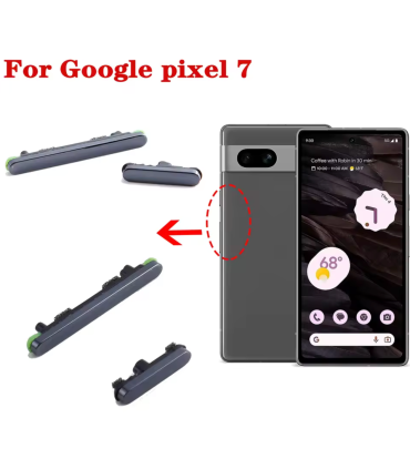 Google Pixel 7 Black Power Volume Outer Side Button Key Replacement