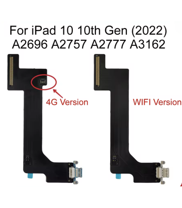Blue Charging Connector Flex Cable for Apple iPad 2022 10th Gen 4G version