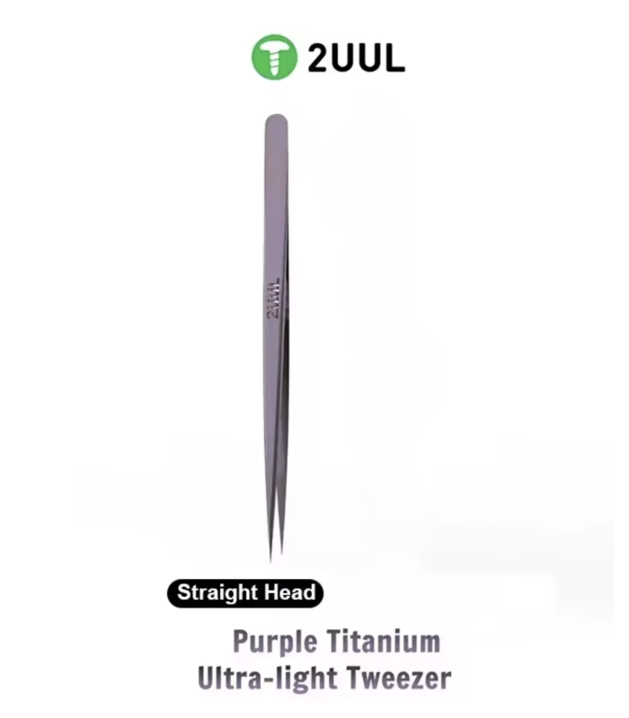 2UUL Ti21 Titan straight Head purple ESD Titanium Alloy Ultra Precision Tweezer