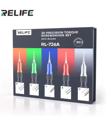 RELIFE RL-726A 3D Torque Precision 5 Piece Screwdriver Set Phone Repair Tool