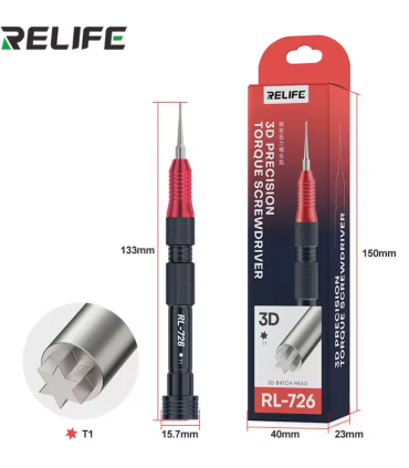 RELIFE RL-726A 3D Torque Precision 5 Piece Screwdriver Set Phone Repair Tool