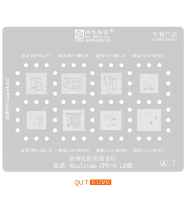 Amaoe U-QSU4 BGA Reballing Solder Template Stencil for Qualcomm Snapdragon CPU