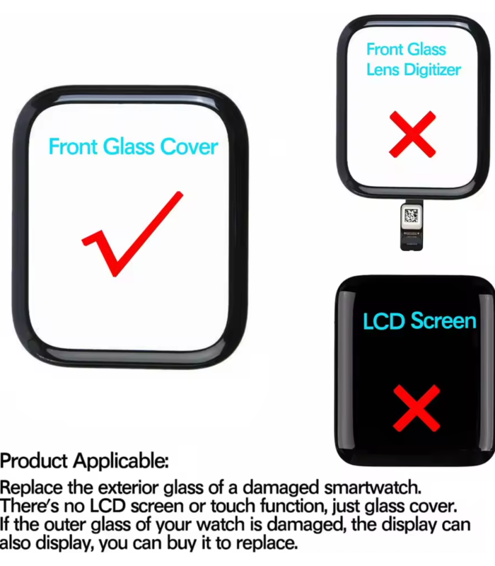 For Apple Watch iwatch replacement Front Glass Lens With OCA Series 10 S10 42mm