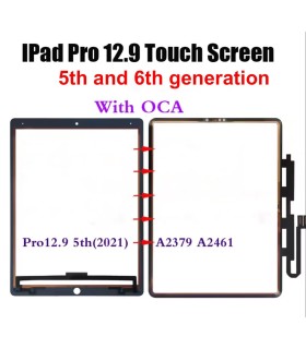 For Apple iPad Pro 12.9 5th 6th Gen outer Touchpad Touch Screen Digitizer With OCA