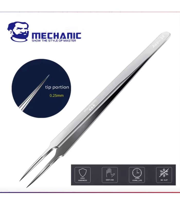 MECHANIC AAA-14 Straight Head ESD Stainless Steel Ultra Precision Tweezer Tool