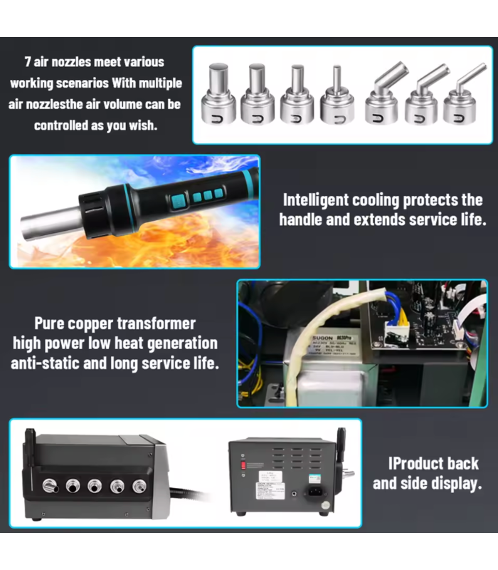 SUGON 8630Pro 1300W Hot Air Gun Digital Display BGA Rework Station machine