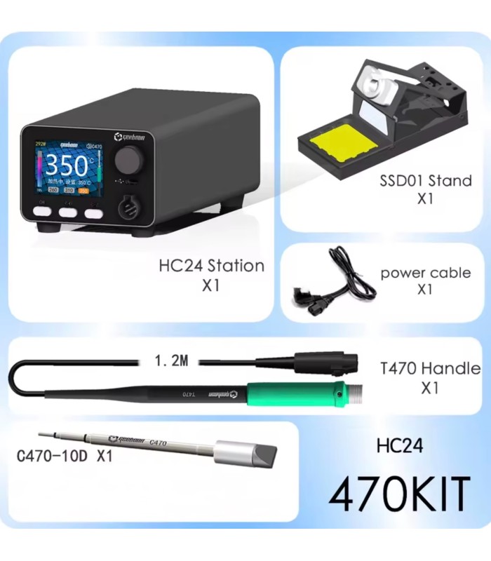 GEEBOON HC24 400W Heavy-duty soldering solder iron station C470 kit with tip