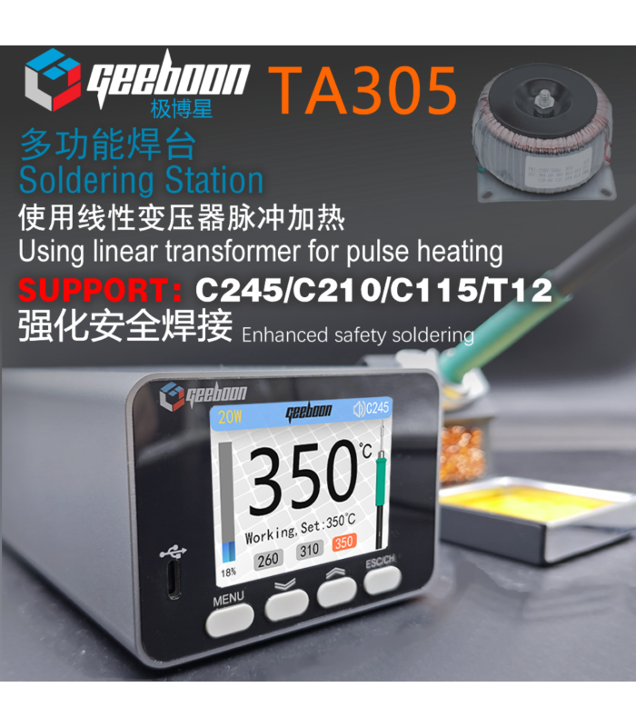 GEEBOON 150W TA305 Linear transformer soldering solder iron station c245C210 kit