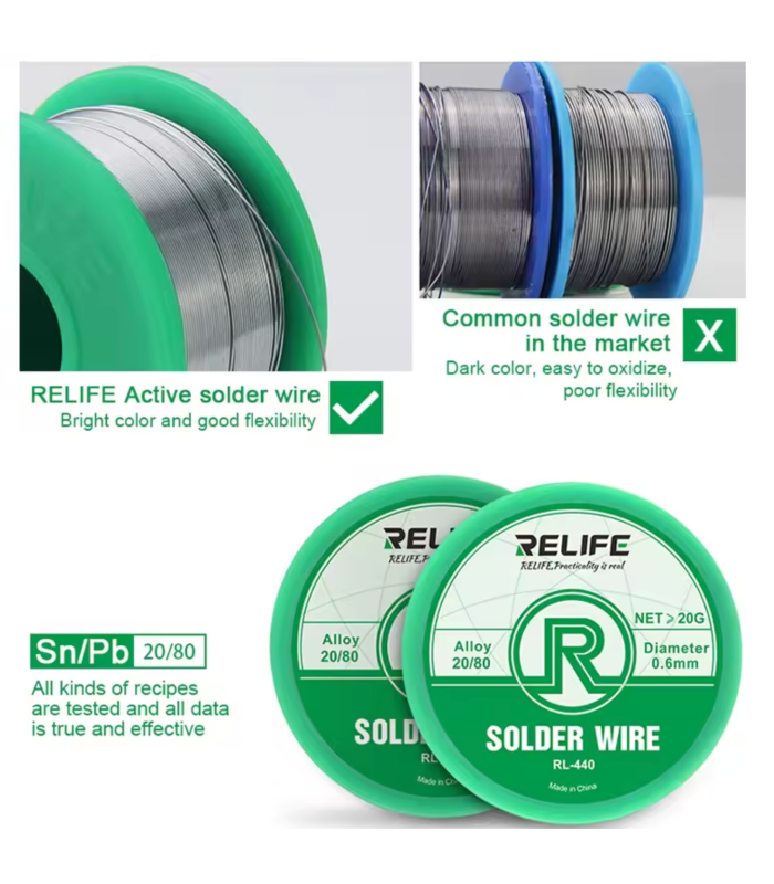 RELIFE Solder Wire 0.3 mm Sn35/Pb65 Tin 35g Melt Rosin Soldering core wire