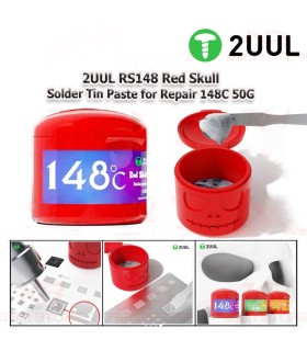 2UUL Red Skull Solder Paste 148℃ degrees for PCB IC PPD Repair reballing 50g