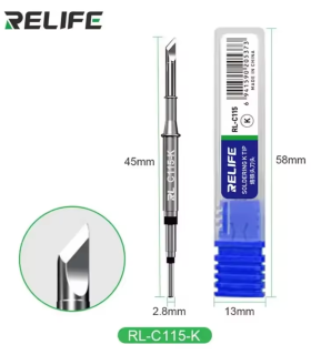 RELIFE C115 K Chisel Soldering Tips Welding Iron Head solder Tip TT115 Handle
