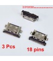 3 pcs Samsung A70 A60 A50 A40 A30 A20 A405 A305 A14 Charging Port 18 pins