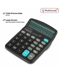 12 Digit Desk Calculator Large Buttons Solar Desktop Battery Office