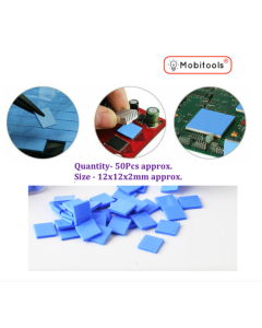 50Pcs 12x12x2mm GPU CPU Heatsink Thermal Conductive Blue Silicone Pads 