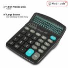 12 Digit Desk Calculator Large Buttons Solar Desktop Battery Office